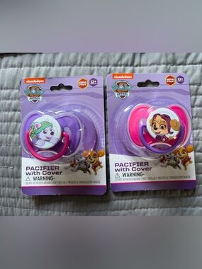 Paw Patrol Pink & Purple Pacifier Duo with Character Covers